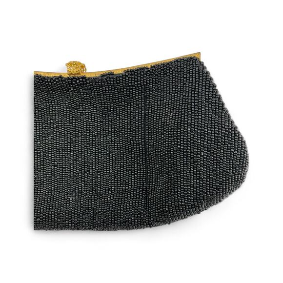 Vintage Calvaire Black Beaded Evening Clutch Purse | Made in France - Picture 10 of 13